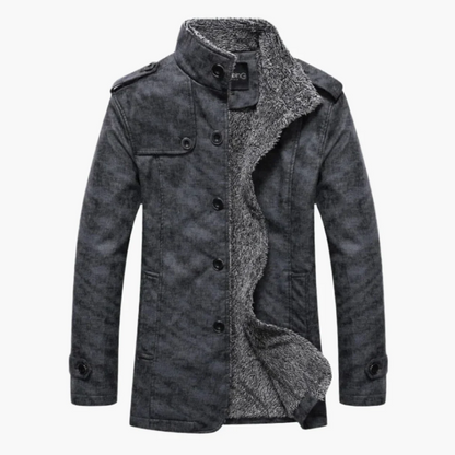 VogeLuxe | Veste d'hiver chaude pour homme avec doublure en fausse fourrure de mouton retournée 0