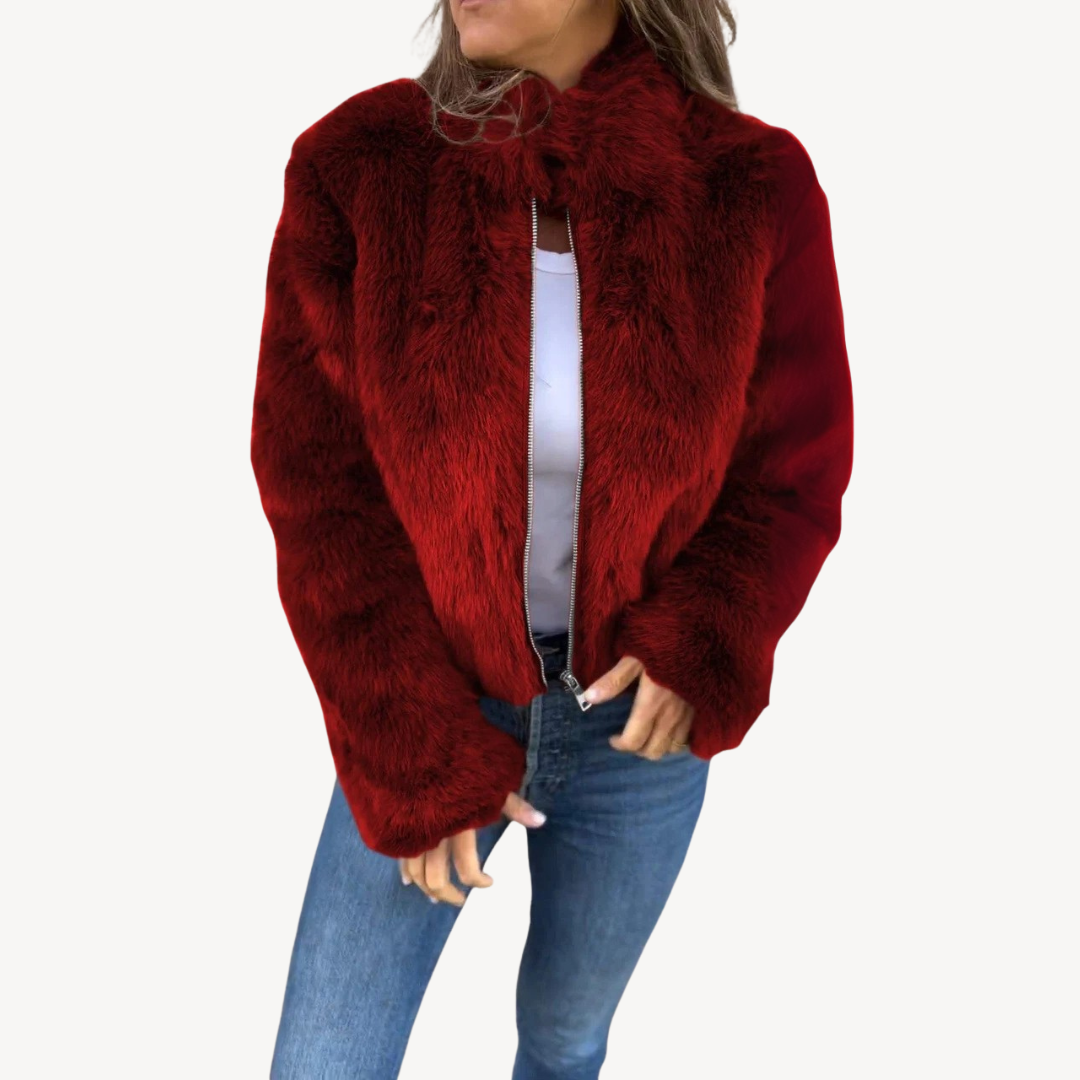 Veste femme hiver chaude et douce en faux fur - PanierRoyale