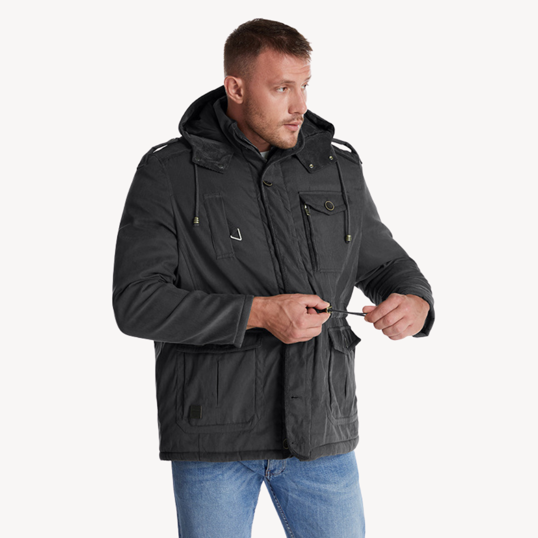 VogeLuxe | Veste d'hiver utilitaire à capuche pour homme 2