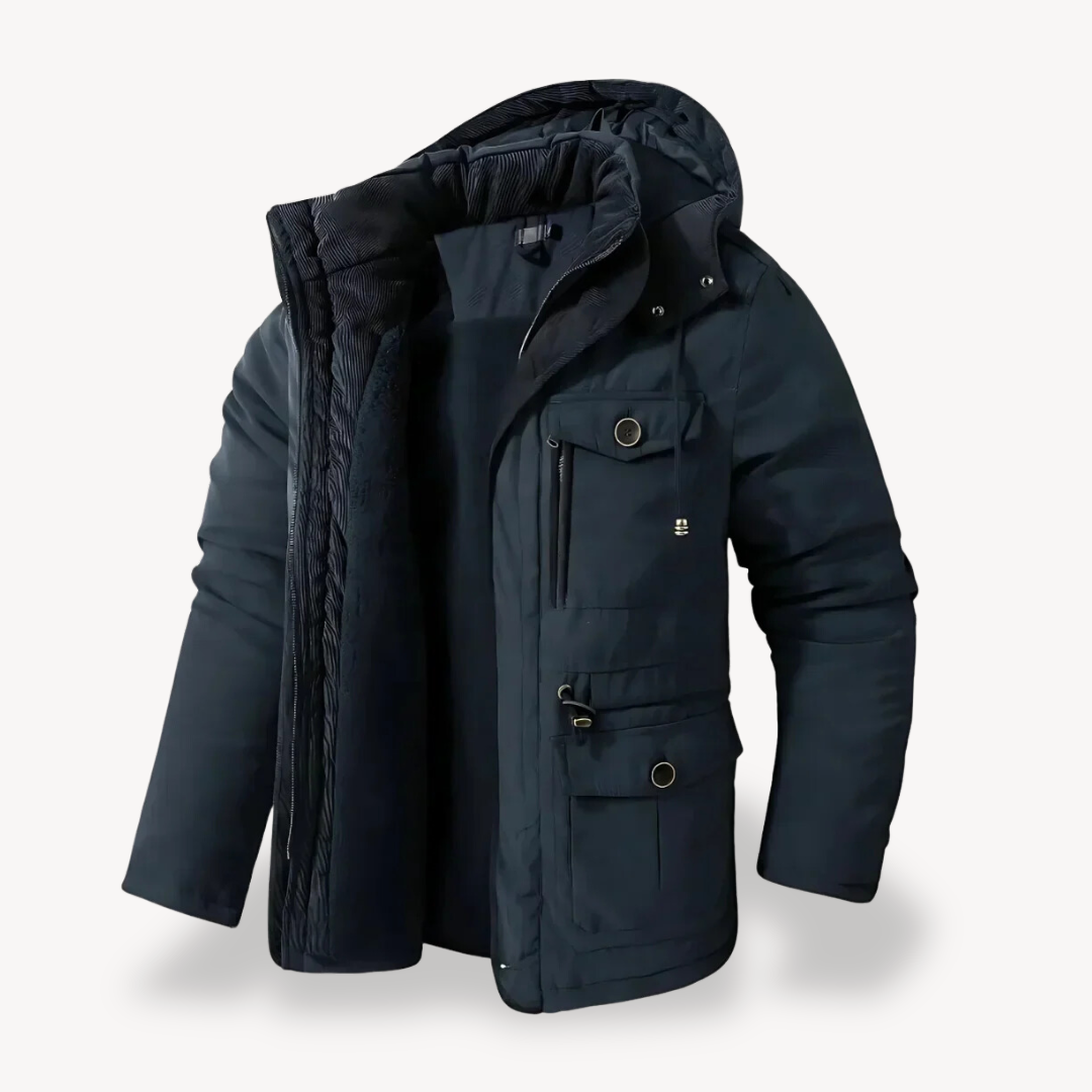 Veste parka hivernale homme à capuche imperméable