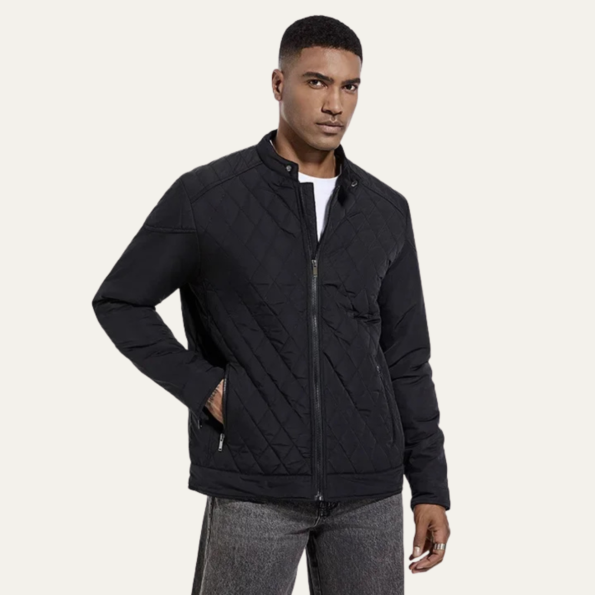 VogeLuxe | Veste de course matelassée en losanges pour homme 2