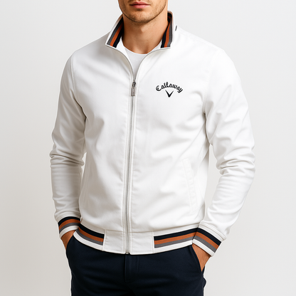 VogeLuxe | Veste de golf homme à bordures côtelées 0