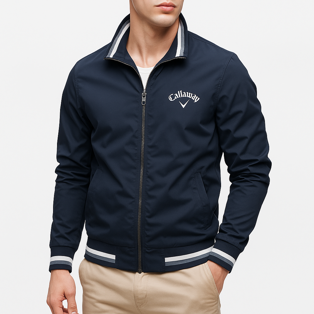 VogeLuxe | Veste de golf homme à bordures côtelées 1