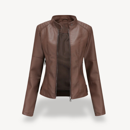 Veste cuir féminine pour motarde style rétro