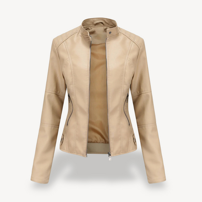 VogeLuxe | Veste de motard classique en cuir pour femme 6