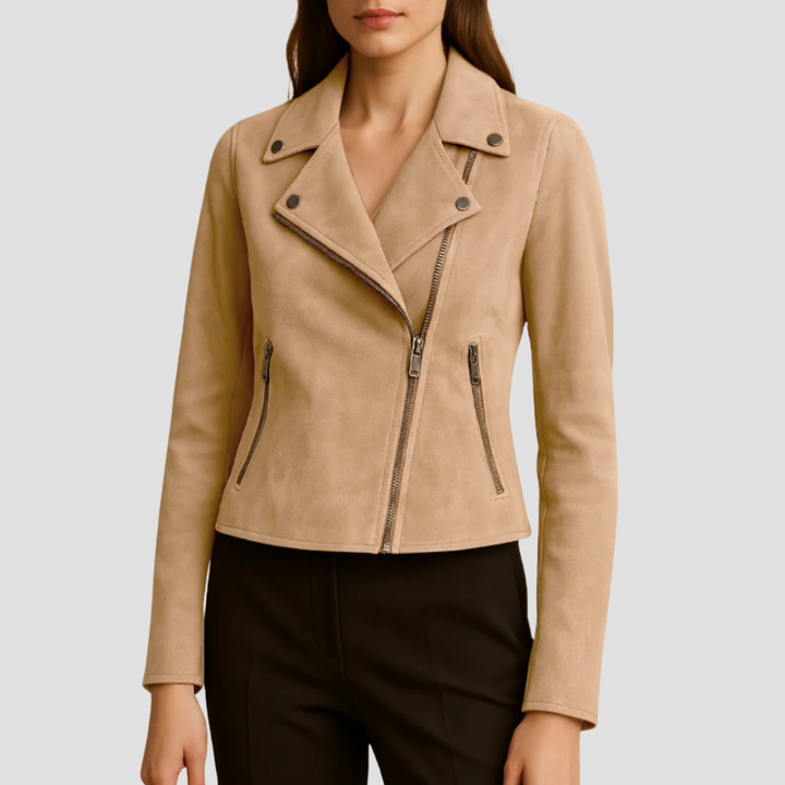 Veste cuir moto courte et élégante - vue 3