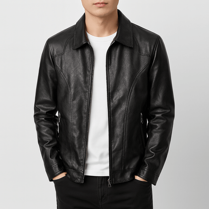 Blouson Cuir Homme Classique et Élégant - PanierRoyale