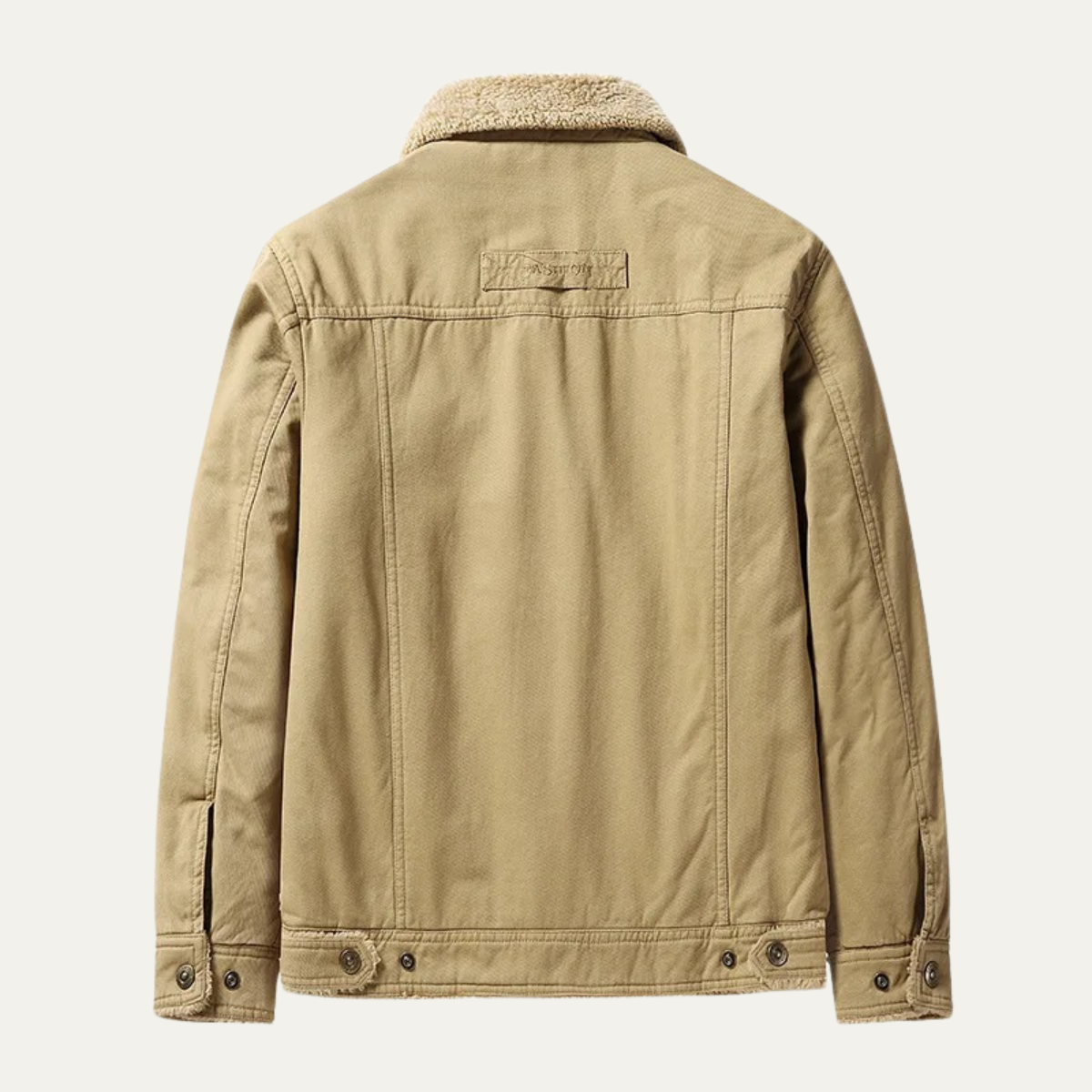 VogeLuxe | Veste décontractée à boutons-pression doublée en sherpa pour homme avec poches 2