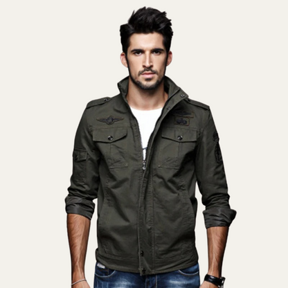 VogeLuxe | Veste en coton style militaire pour homme 1