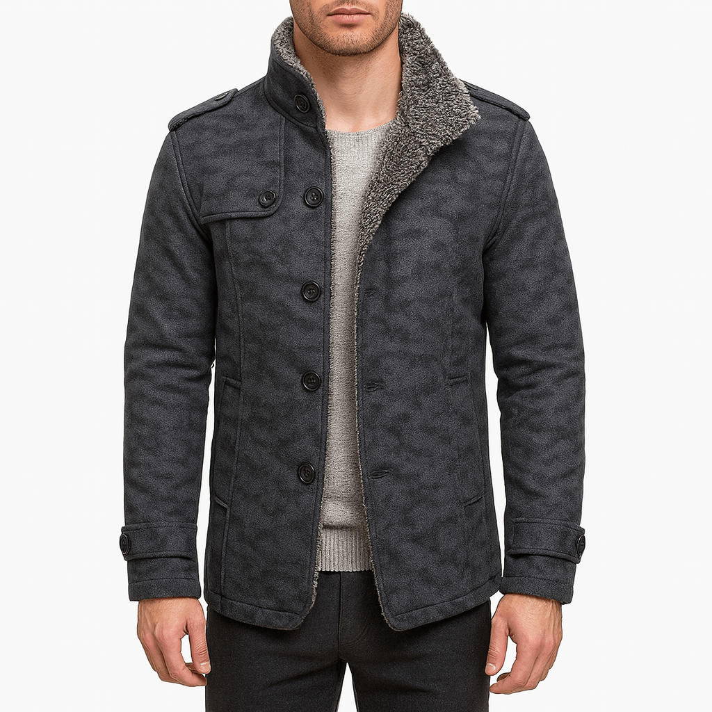 VogeLuxe | Veste en cuir polaire coupe slim pour homme 0