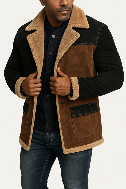 VogeLuxe | Veste en daim patchwork pour homme 0