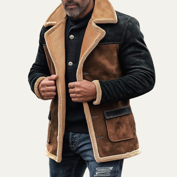 VogeLuxe | Veste en daim patchwork pour homme 2