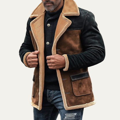 VogeLuxe | Veste en daim patchwork pour homme 2