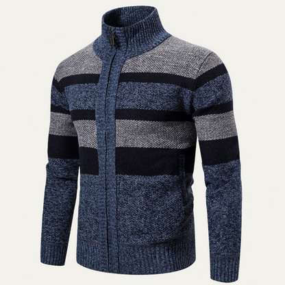 Veste zippée homme rayée sport chic - PanierRoyale