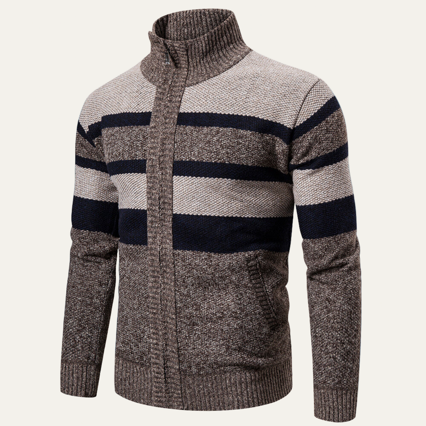 Veste zippée homme rayée sport chic