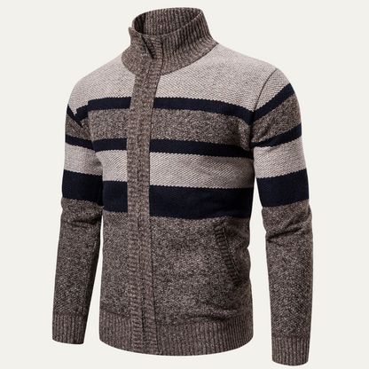 Veste zippée homme rayée sport chic