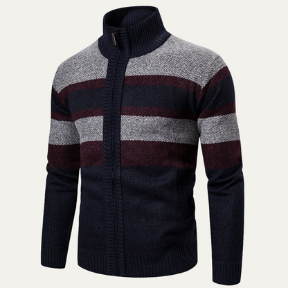 Veste zippée homme rayée sport chic