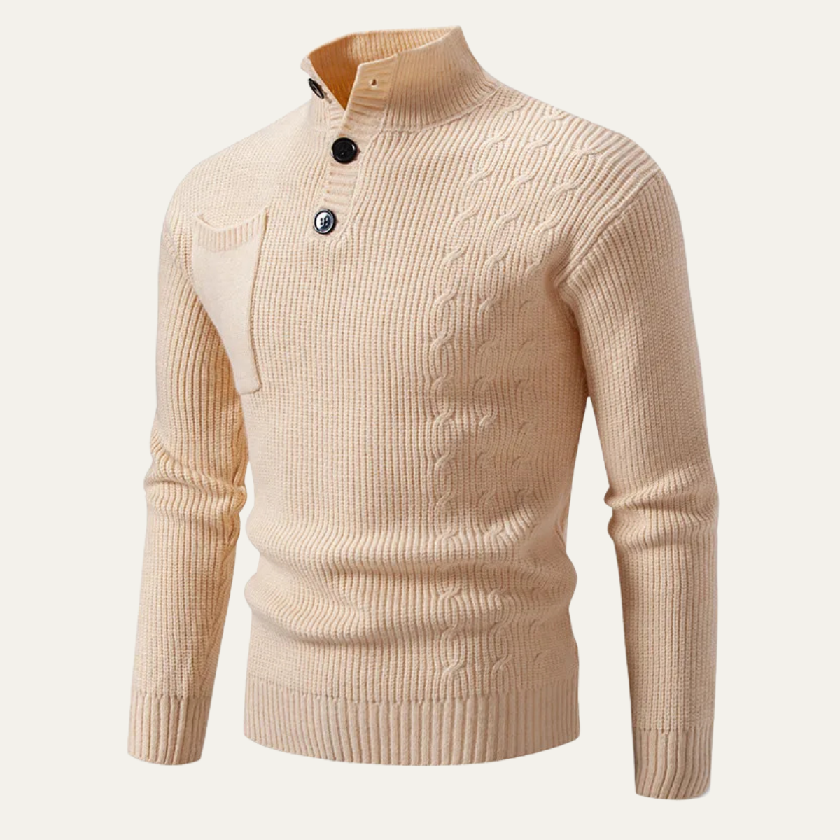 Veste Homme Col Montant avec Fermeture Éclair Longue - PanierRoyale