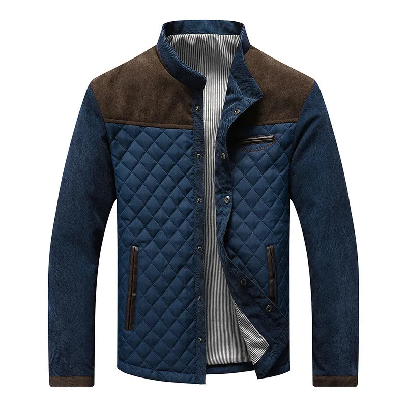 VogeLuxe | Veste matelassée à boutons-pression pour homme, color-block 0
