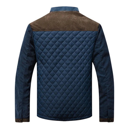 VogeLuxe | Veste matelassée à boutons-pression pour homme, color-block 1