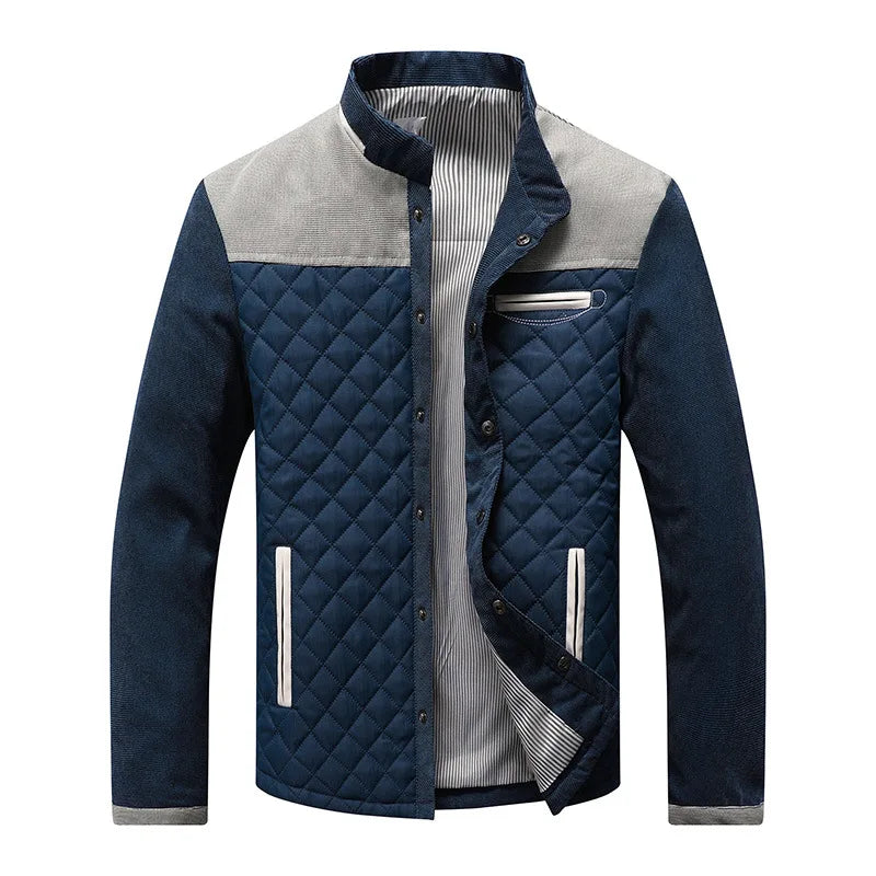 VogeLuxe | Veste matelassée à boutons-pression pour homme, color-block 2