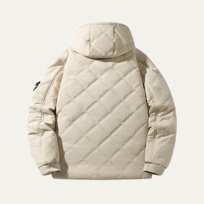 VogeLuxe | Veste matelassée à capuche pour homme avec surpiqûres en losange 1