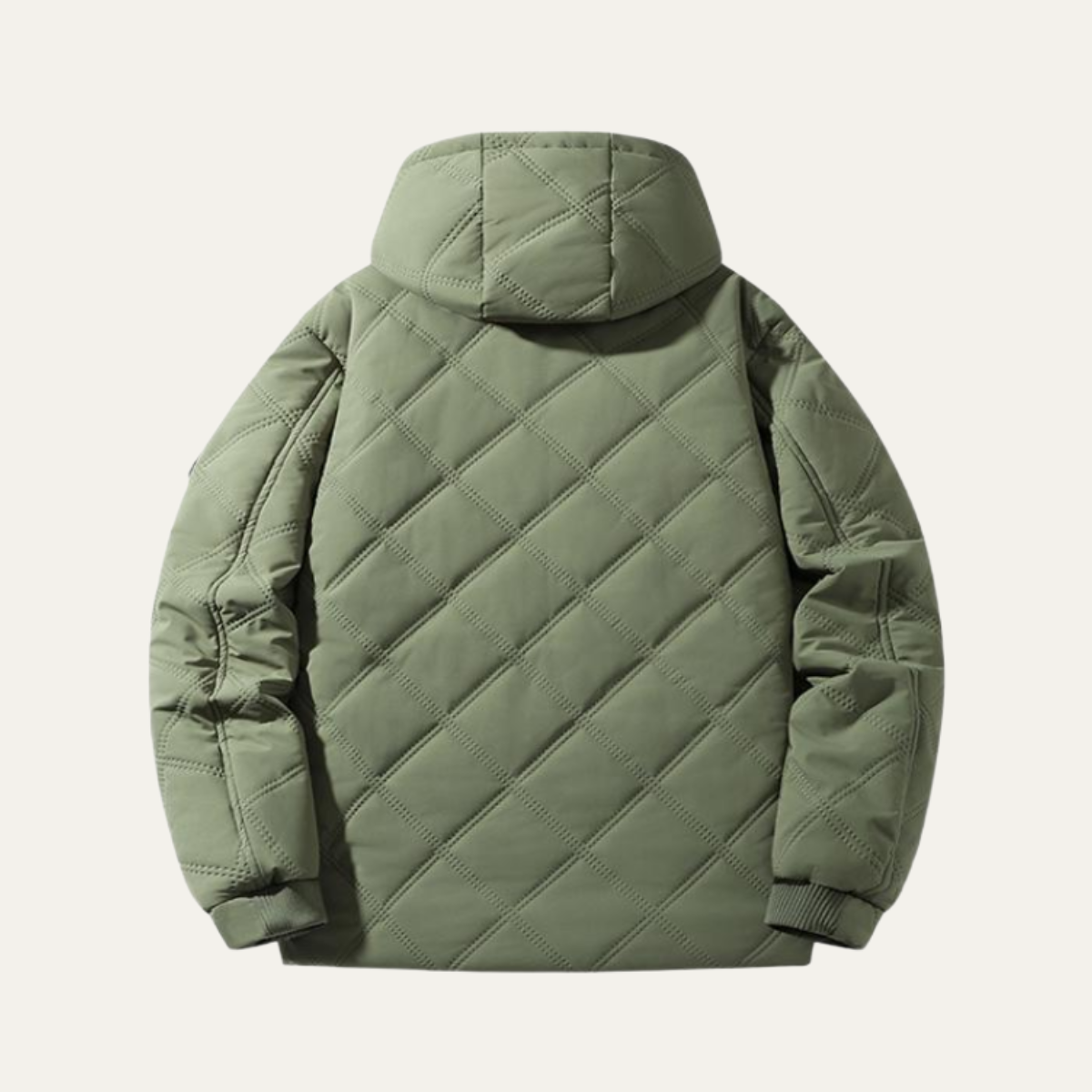 VogeLuxe | Veste matelassée à capuche pour homme avec surpiqûres en losange 3