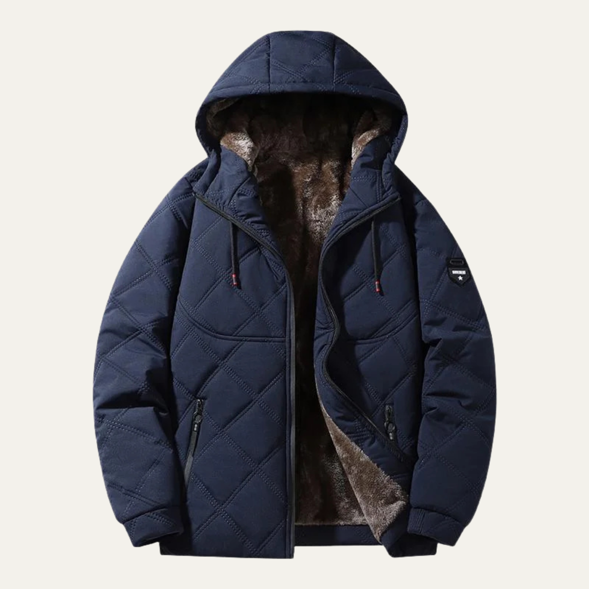 VogeLuxe | Veste matelassée à capuche pour homme avec surpiqûres en losange 4