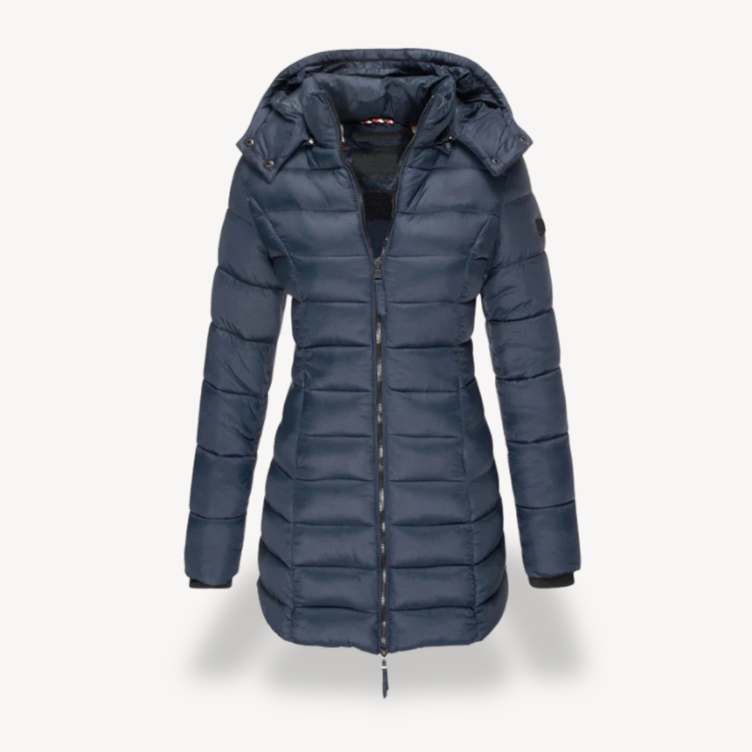 VogeLuxe | Veste matelassée à capuche slim pour femme 0