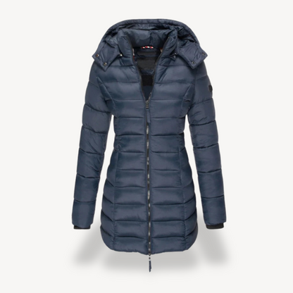 VogeLuxe | Veste matelassée à capuche slim pour femme 0