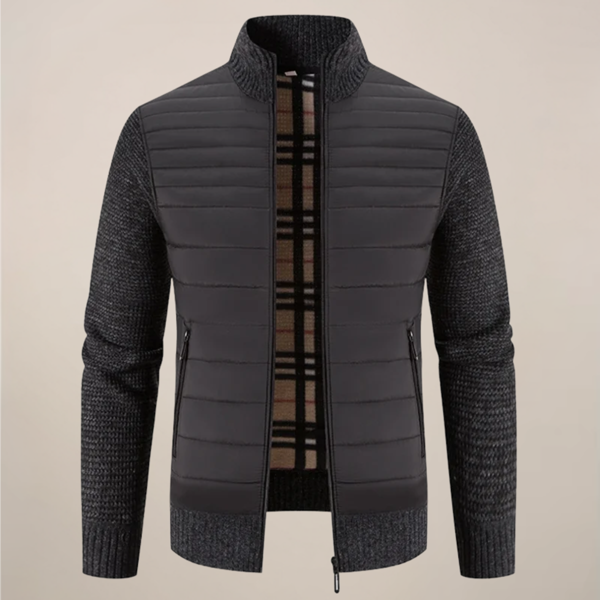 VogeLuxe | Veste matelassée hybride en maille pour homme 0