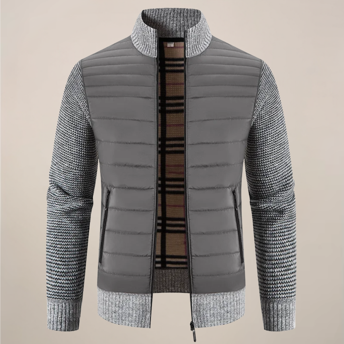 VogeLuxe | Veste matelassée hybride en maille pour homme 1
