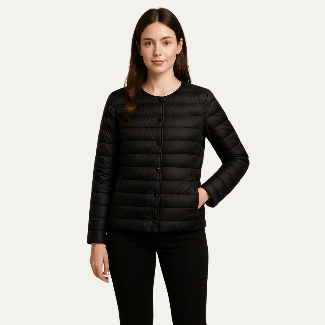 VogeLuxe | Veste matelassée légère à boutons-pression pour femme 0