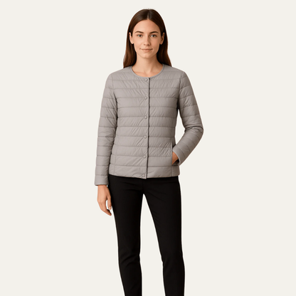 VogeLuxe | Veste matelassée légère à boutons-pression pour femme 2