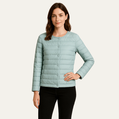VogeLuxe | Veste matelassée légère à boutons-pression pour femme 3