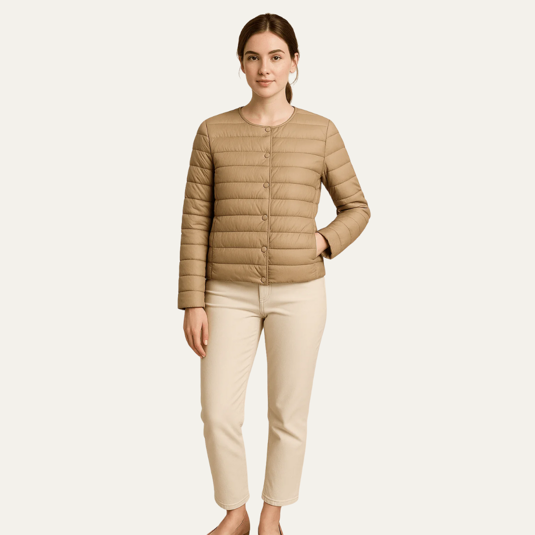 VogeLuxe | Veste matelassée légère à boutons-pression pour femme 4
