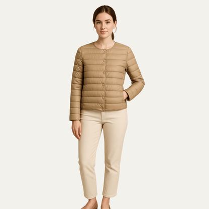 VogeLuxe | Veste matelassée légère à boutons-pression pour femme 4