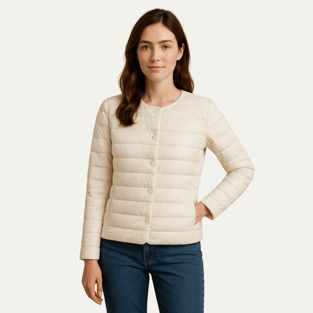 VogeLuxe | Veste matelassée légère à boutons-pression pour femme 5