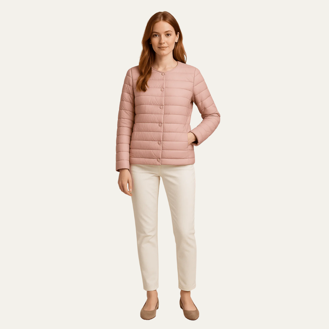 VogeLuxe | Veste matelassée légère à boutons-pression pour femme 7