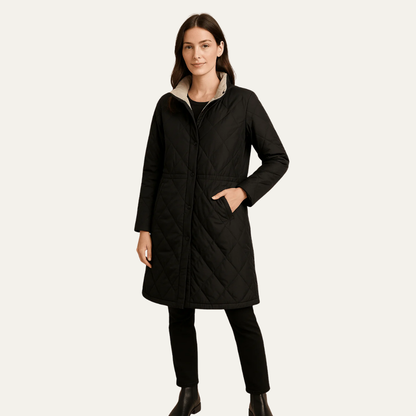 Veste mi-longue femme matelassée chaudement isolée