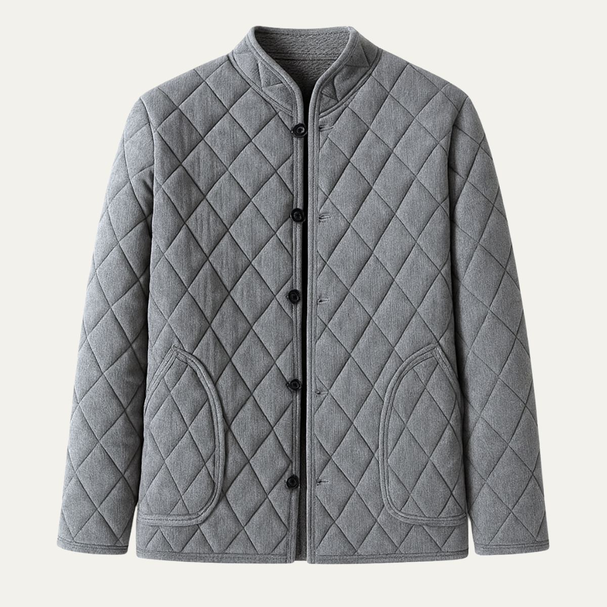 VogeLuxe | Veste matelassée sans col et à boutons pour homme 0
