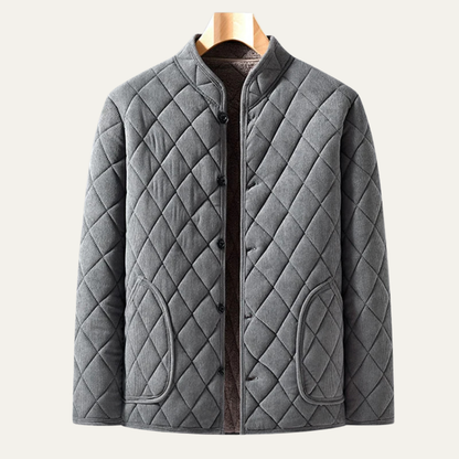 VogeLuxe | Veste matelassée sans col et à boutons pour homme 4