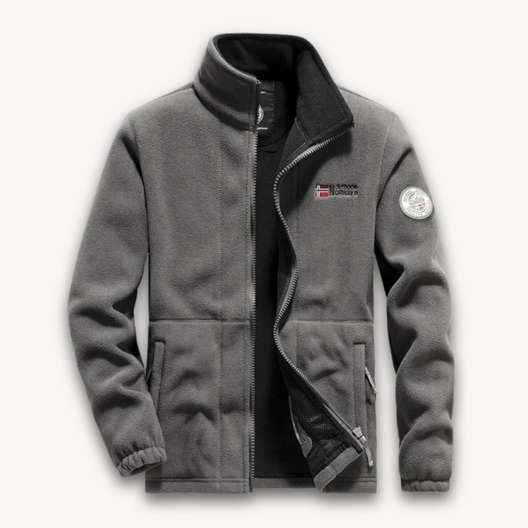 VogeLuxe | Veste polaire brodée à col montant pour homme 1