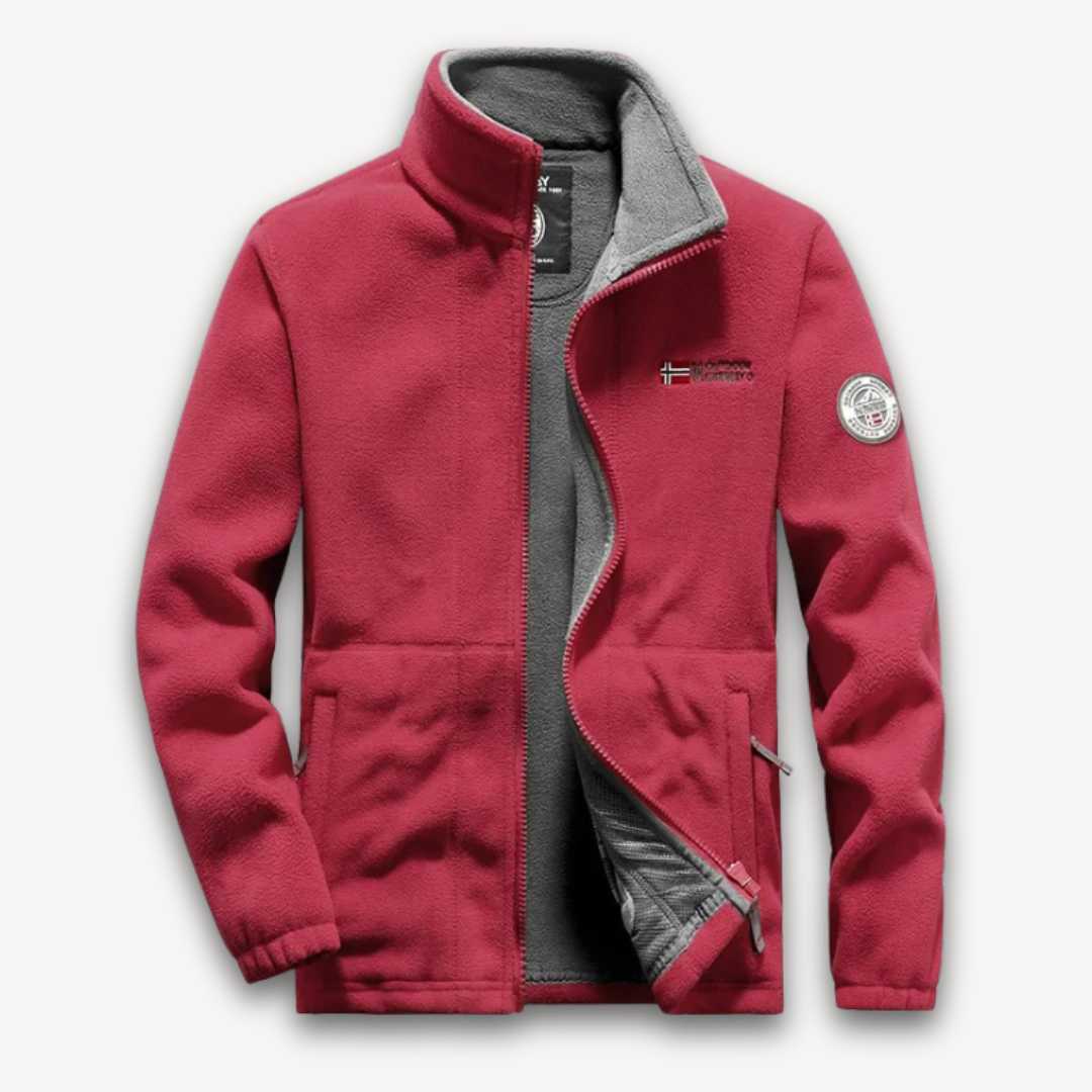 VogeLuxe | Veste polaire brodée à col montant pour homme 3