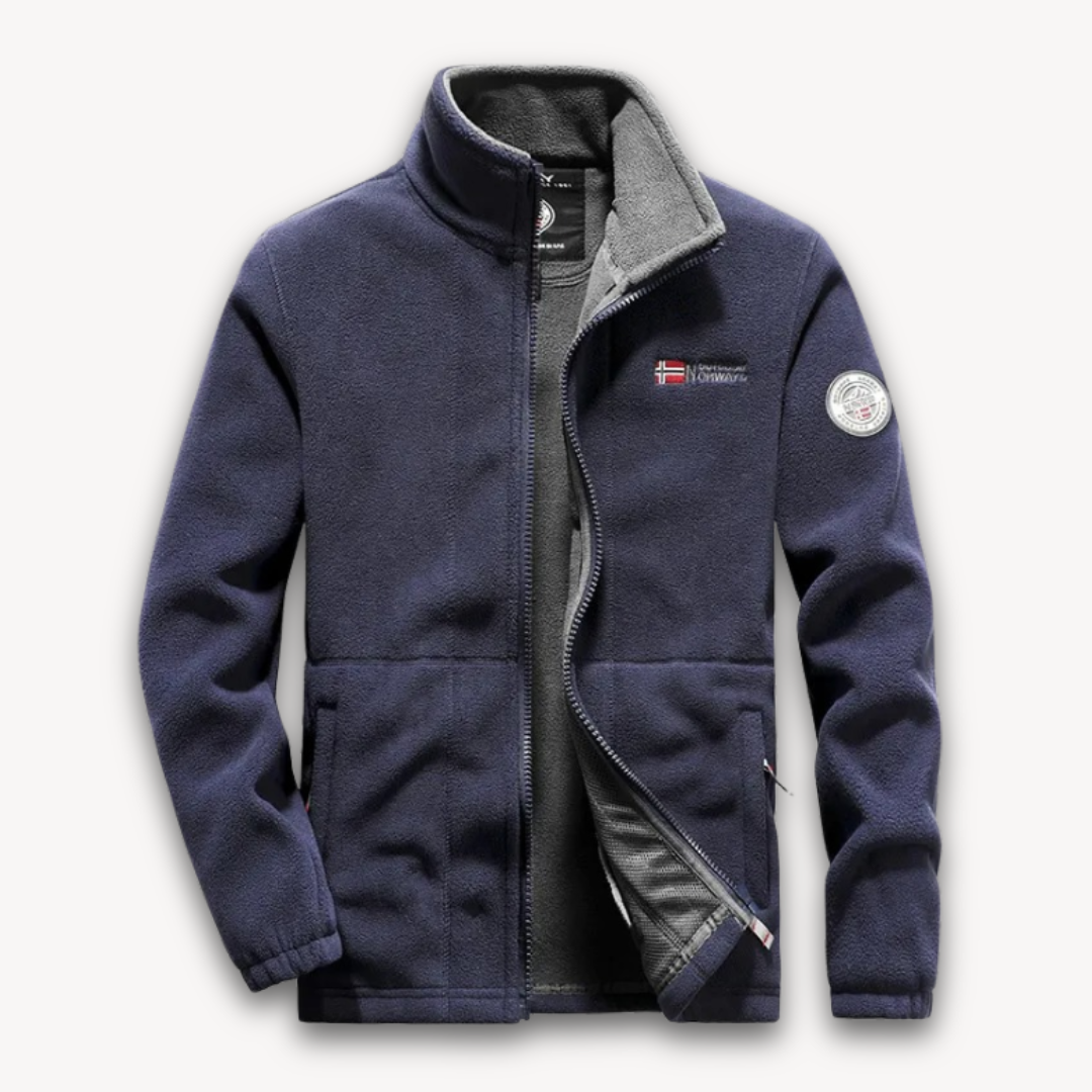 VogeLuxe | Veste polaire brodée à col montant pour homme 4