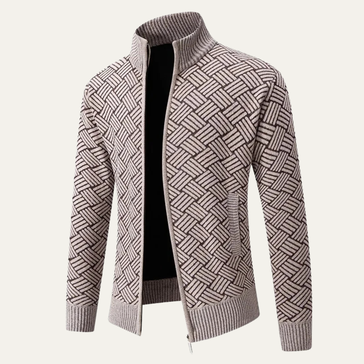 VogeLuxe | Veste pull zippée en maille pour homme 8