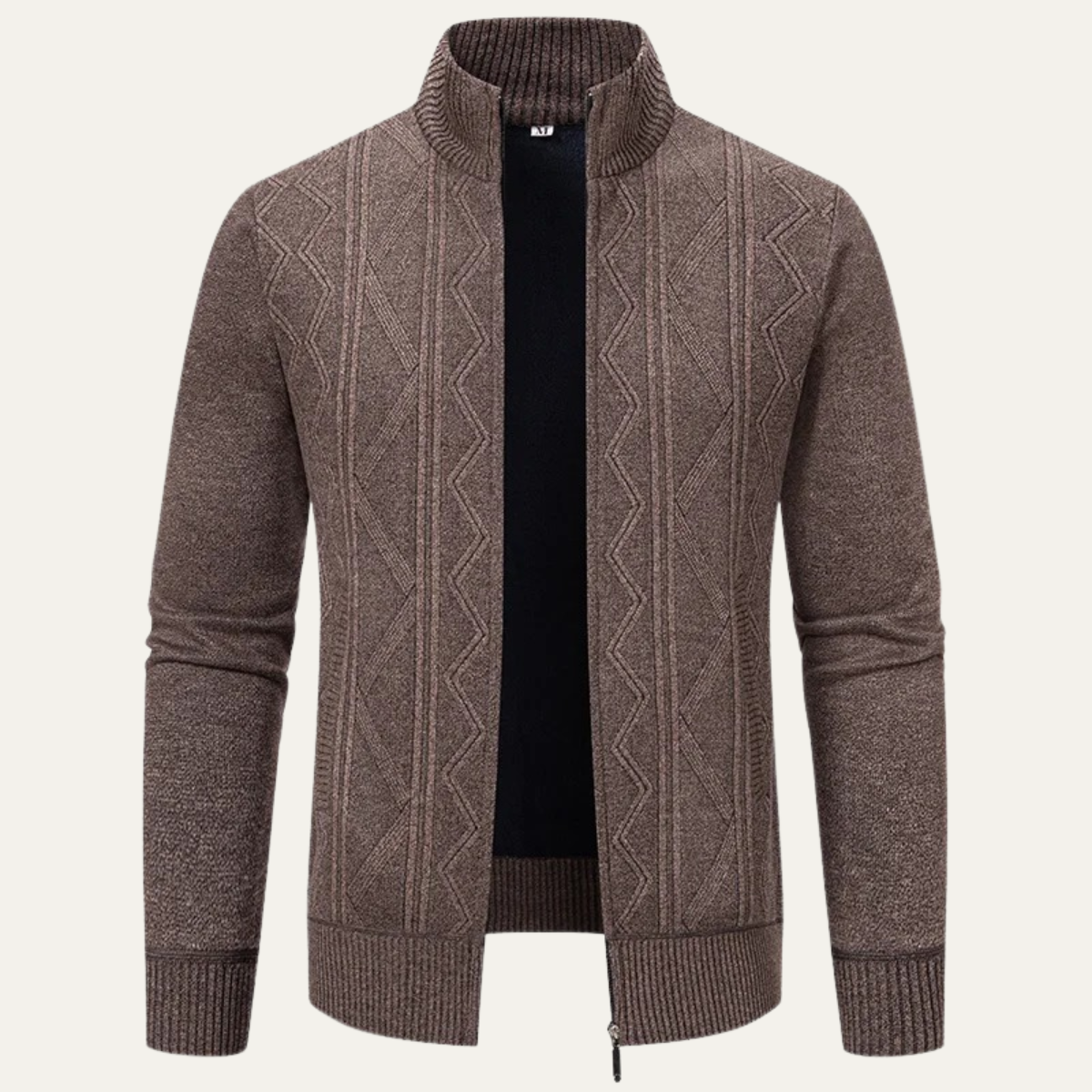 VogeLuxe | Veste pull zippée pour homme en maille losanges 12