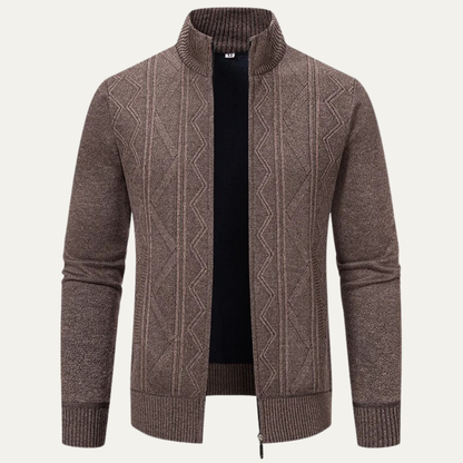 VogeLuxe | Veste pull zippée pour homme en maille losanges 12