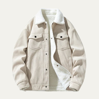 Veste denim doublée peau de mouton pour homme hiver - PanierRoyale