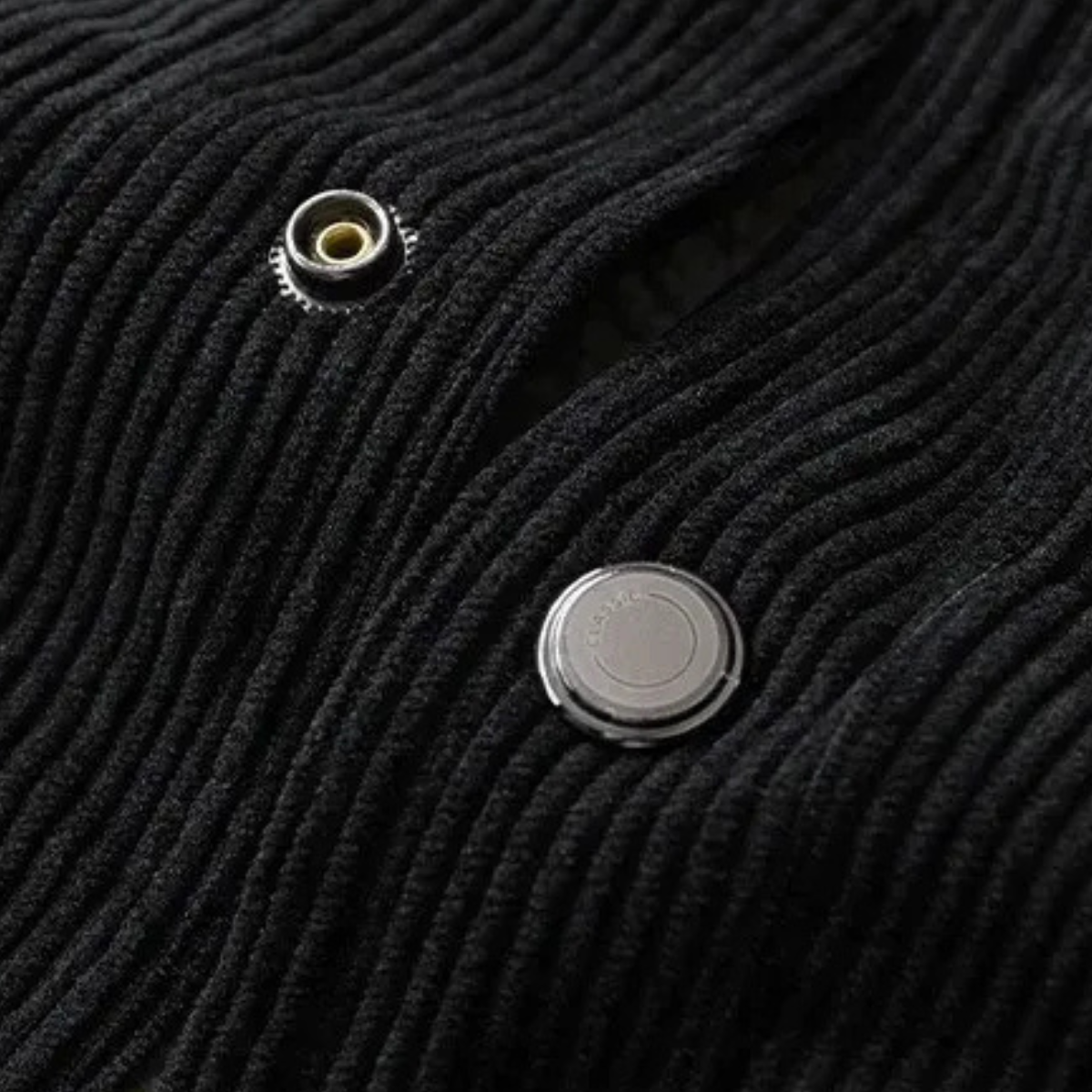 VogeLuxe | Veste trucker homme en velours côtelé avec doublure en fausse fourrure de mouton retournée 3